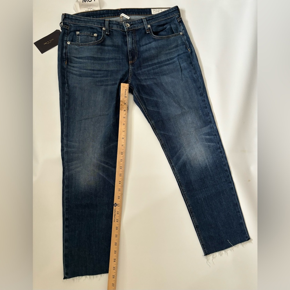 rag & bone womens Slim Straight Dark Blue Jeans 026 - Picture 8 of 8